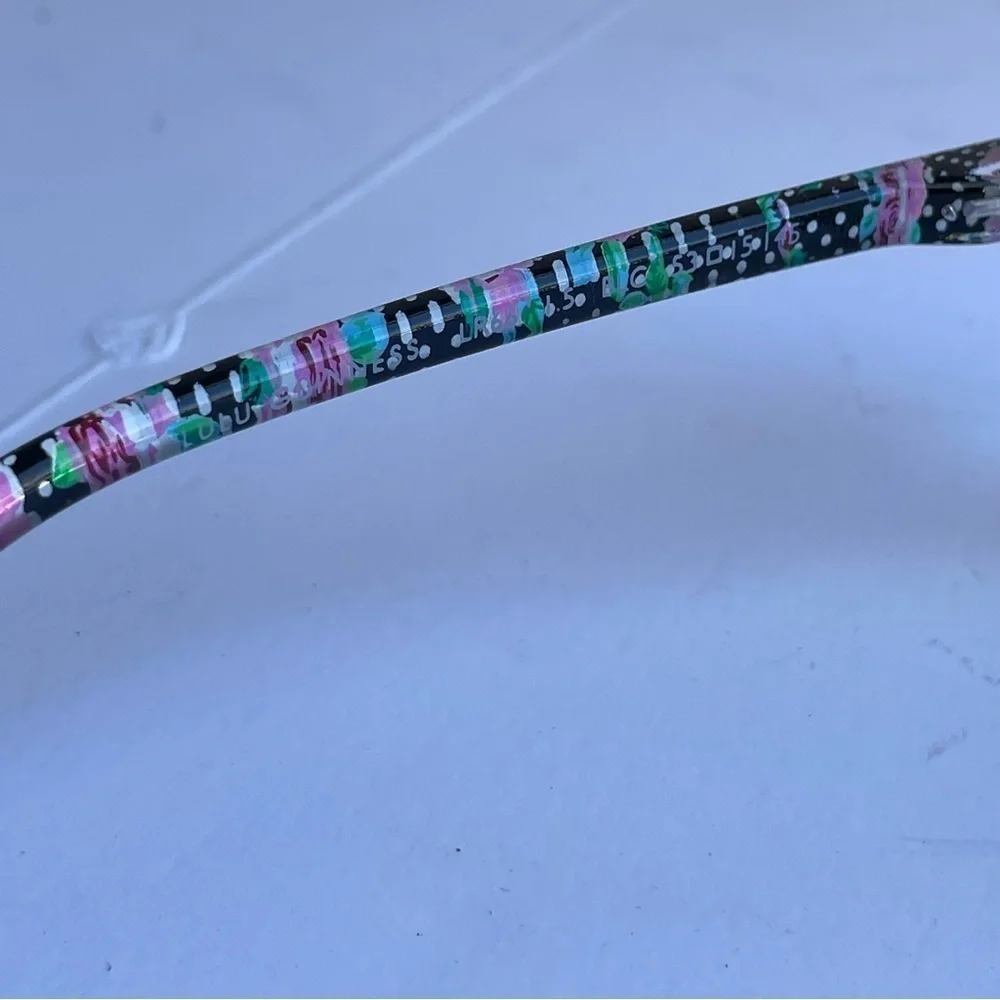 Lulu Guinness eyeglasses LR66 Black Floral Women’s Glasses Frames
